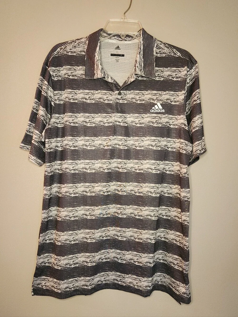 Adidas Men’s Striped Golf Polo Size Large